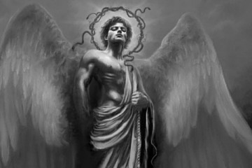 Lucifer appearing as an angel of light by Caelicorn